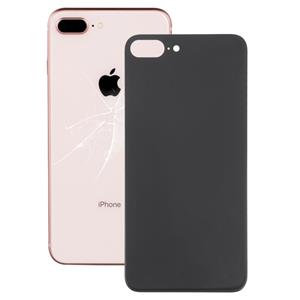 huismerk Gemakkelijk vervanging grote camera gat glas terug batterij cover met lijm voor iPhone 8 plus (zwart)