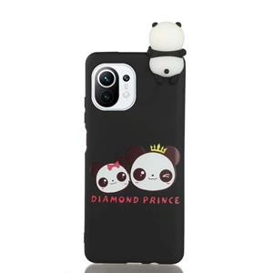 huismerk Voor Xiaomi MI 11 Schokbestendig Cartoon TPU-telefooncase (twee panda's)