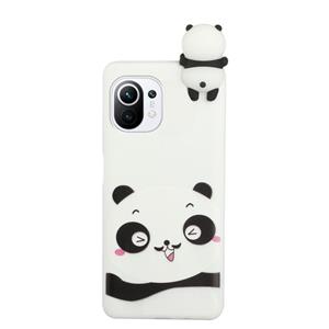 huismerk Voor Xiaomi MI 11 Schokbestendige Cartoon TPU-telefooncase (verlegen panda)