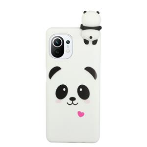 huismerk Voor Xiaomi MI 11 Schokbestendig Cartoon TPU-telefooncase (White Panda)