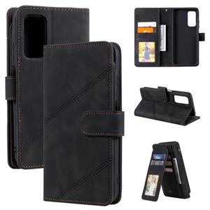 huismerk Voor Xiaomi MI 10T 5G Huid Feel Business Horizontale Flip PU Lederen Case met Houder & Multi-Card Slots & Wallet & Lanyard & Photo Frame (Black)