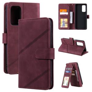 huismerk Voor Xiaomi MI 10T 5G Huid Feel Business Horizontale Flip PU Lederen Case met Houder & Multi-Card Slots & Portemonnee & Lanyard & Photo Frame