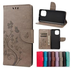 huismerk Voor Xiaomi MI 11 Butterfly Flower Pattern Horizontal Flip Leren Case met Houder & Card Slots & Portemonnee (Grijs)