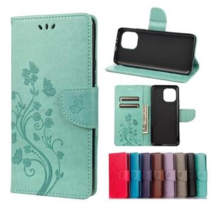 huismerk Voor Xiaomi MI 11 Butterfly Flower Pattern Horizontal Flip Lederen Case met Houder & Card Slots & Portemonnee