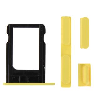 huismerk Full housing Chassis / backcover met montage plaat & Mute-toets + Power knop + volumeknop + Nano SIM-kaarthouder voor iPhone 5C(Yellow)