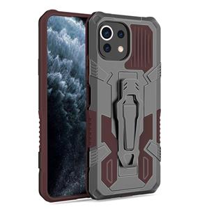 huismerk For Xiaomi Mi 11 Lite Armor Warrior Shockproof PC + TPU Protective Case(Brown)