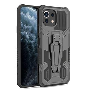 huismerk For Xiaomi Mi 11 Lite Armor Warrior Shockproof PC + TPU Protective Case(Black)