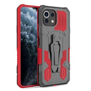 huismerk For Xiaomi Mi 11 Lite Armor Warrior Shockproof PC + TPU Protective Case(Red)