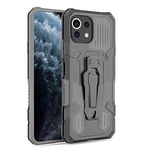 huismerk For Xiaomi Mi 11 Lite Armor Warrior Shockproof PC + TPU Protective Case(Grey)