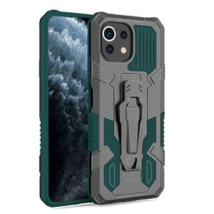 huismerk For Xiaomi Mi 11 Lite Armor Warrior Shockproof PC + TPU Protective Case(Green)