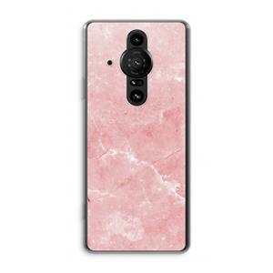 CaseCompany Roze marmer: Sony Xperia Pro-I Transparant Hoesje