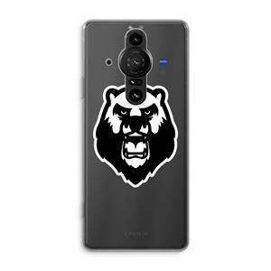CaseCompany Angry Bear (white): Sony Xperia Pro-I Transparant Hoesje