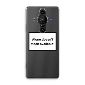 CaseCompany Alone: Sony Xperia Pro-I Transparant Hoesje