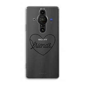 CaseCompany Friends heart black: Sony Xperia Pro-I Transparant Hoesje