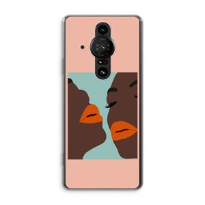 CaseCompany Orange lips: Sony Xperia Pro-I Transparant Hoesje