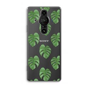 CaseCompany Monstera leaves: Sony Xperia Pro-I Transparant Hoesje