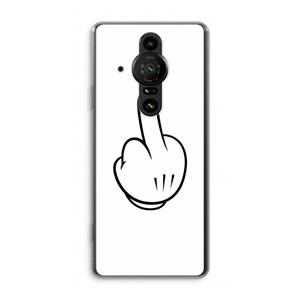 CaseCompany Middle finger white: Sony Xperia Pro-I Transparant Hoesje