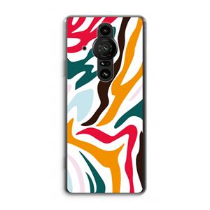 CaseCompany Colored Zebra: Sony Xperia Pro-I Transparant Hoesje