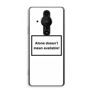 CaseCompany Alone: Sony Xperia Pro-I Transparant Hoesje