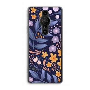 CaseCompany Flowers with blue leaves: Sony Xperia Pro-I Transparant Hoesje