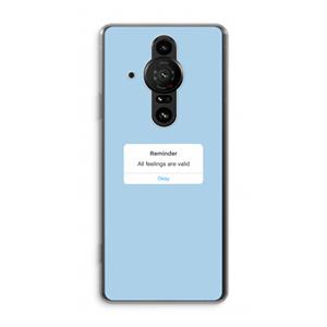 CaseCompany Reminder: Sony Xperia Pro-I Transparant Hoesje