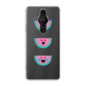 CaseCompany Smiley watermeloen: Sony Xperia Pro-I Transparant Hoesje