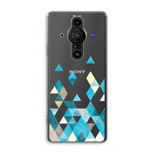 CaseCompany Gekleurde driehoekjes blauw: Sony Xperia Pro-I Transparant Hoesje