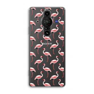 CaseCompany Flamingoprint groen: Sony Xperia Pro-I Transparant Hoesje