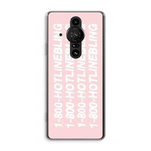 CaseCompany Hotline bling pink: Sony Xperia Pro-I Transparant Hoesje