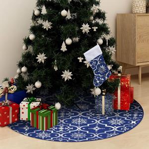 Kerstboomrok Luxe Met Sok 90 Cm Stof Blauw
