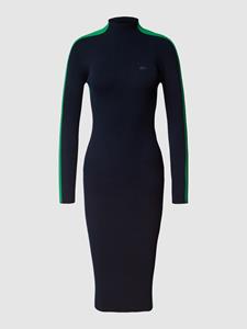 Lacoste Damen Strickkleid mit Kontraststreifen - Navy Blau / Grün 