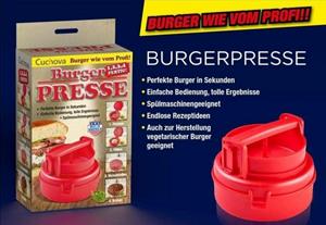 HSP Hanse Shopping GmbH Burgerpresse Burgerpresse Hackfleischpresse perfekte Burger Ø 12 cm, rot (1 St)