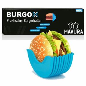 MAVURA Burgerpresse BURGOX - Der clevere Burgerhalter aus Silikon wiederverwendbar, Hamburger Sandwich Bagles Donut Berliner Halter