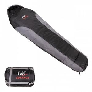 FoxOutdoor Mumienschlafsack »Mumienschlafsack Advance, schwarz/grau« (Packung), verstellbarer Schulterbereich