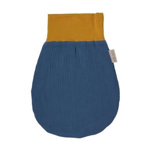 KraftKids Babyschlafsack »Musselin blau«, Herbst/Winter-Variante, 100% Baumwolle, hochwärtiger Stoff, Innen warmer Fleece