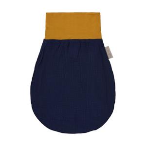 KraftKids Babyschlafsack »Musselin dunkelblau«, Herbst/Winter-Variante, 100% Baumwolle, hochwärtiger Stoff, Innen warmer Fleece