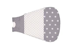 ULLENBOOM Babyschlafsack »Baby Sommer-Schlafsack 56/62 (0 bis 4 Monate) Graue Sterne (Made in EU)«, Mitwachsender Schlafsack für Sommer