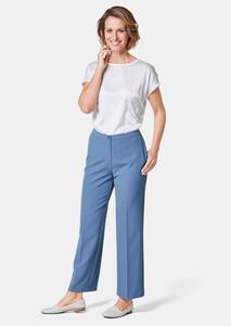 Goldner Fashion Elegante broek met iets wijdere pijpen - duifblauw 