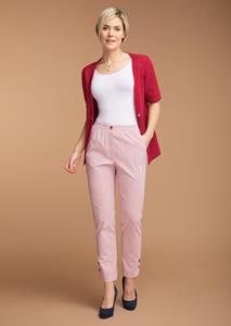 Goldner Fashion Gestreepte seersucker-broek in lengte tot de enkel Louisa - rood 