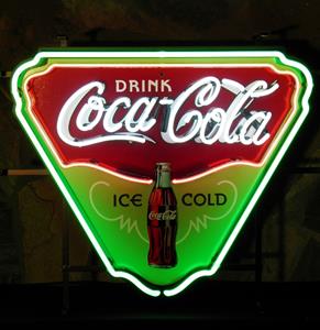 Fiftiesstore Drink Coca-Cola Ice Cold Neon Verlichting Met Bord 54 x 63 cm