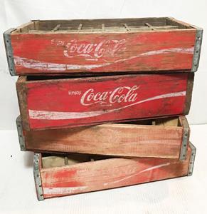 Fiftiesstore Originele Vintage Houten Coca-Cola Flessenkrat 24 Vakken