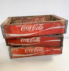 Fiftiesstore Originele Vintage Houten Coca-Cola Flessenkrat 1 Vak