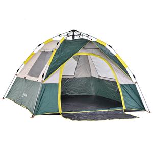 Outsunny Zelt für 3-4 Personen Campingzelt mit Heringen Kuppelzelt Polyester Grün - Olive Grün