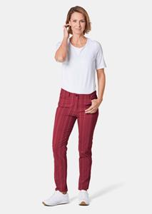 Goldner Fashion Sportieve broek met structuur van elastisch materiaal - rood 