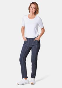 Goldner Fashion Sportieve broek met structuur van elastisch materiaal - donkermarine 