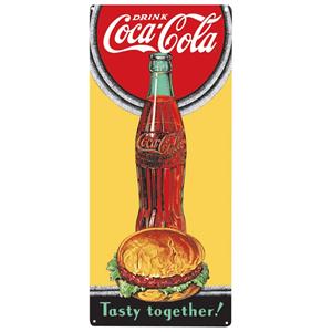 Fiftiesstore Coca-Cola Tasty Together Emaille Bord - 38 x 18 cm
