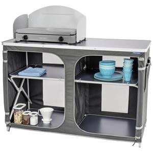 noname Camping-Küchen-Regal Aluminium, Polyester KI-0726 Almeria XXL