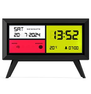 Fiftiesstore Newgate Spectronoma LCD Alarm Klok - Zwart