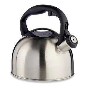 Kinvara Huis/keuken of camping fluitketel / waterkoker - rvs - 2.5 liter - zilver/zwart -
