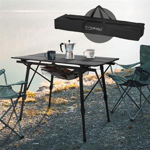 Campingtisch faltbar 90x51,5 cm Schwarz aus Aluminium ML-Design